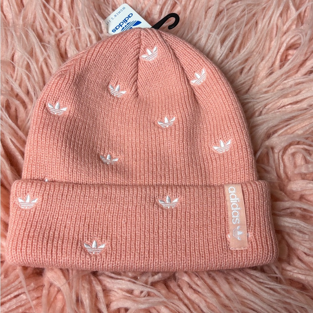 adidas Pink Trefoil Knit Beanie